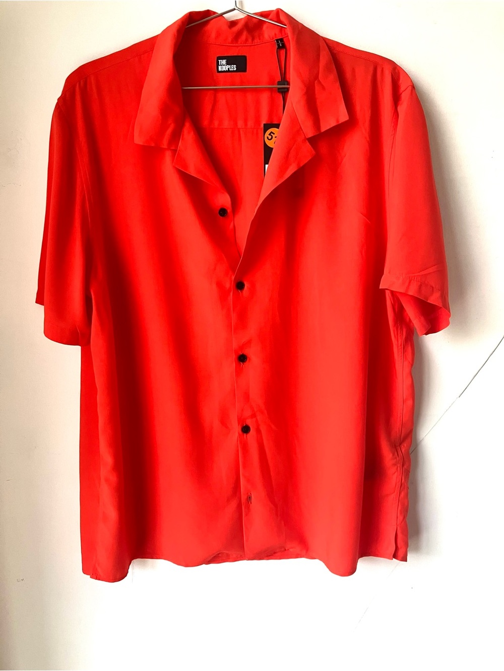 The Kooples Bold Red Short-Sleeve Button-Down Shirt